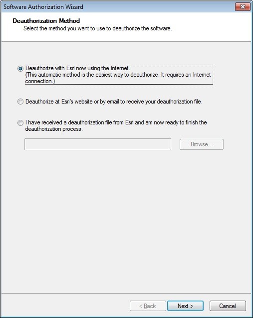 Desautorização ArcGIS Desktop Single Use Online