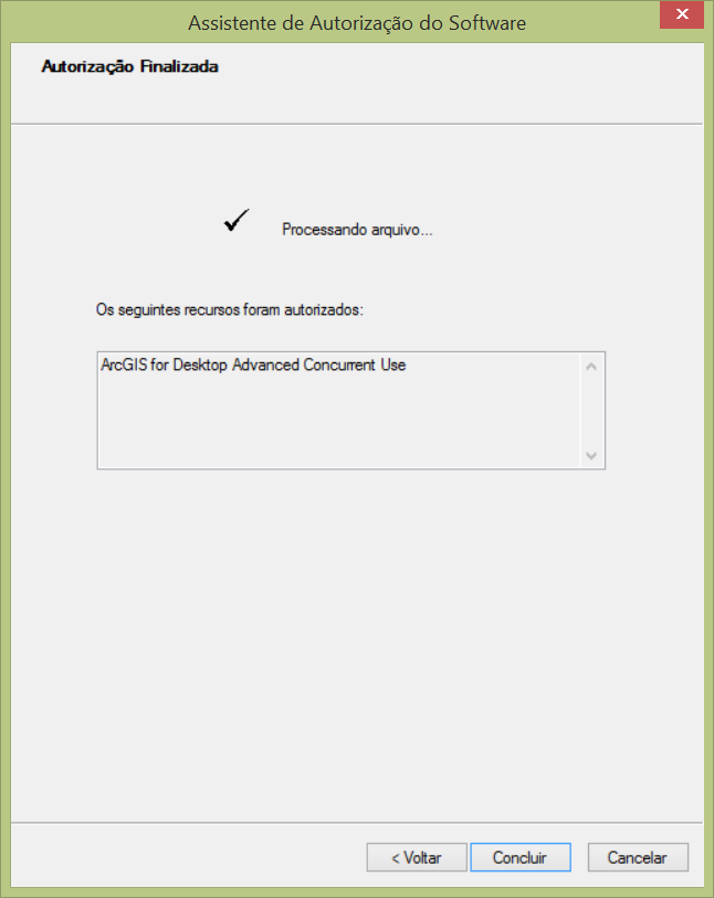 Autorização do ArcGIS Desktop Concurrent Use Offline