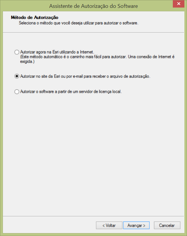 Autorização do ArcGIS Desktop Concurrent Use Offline