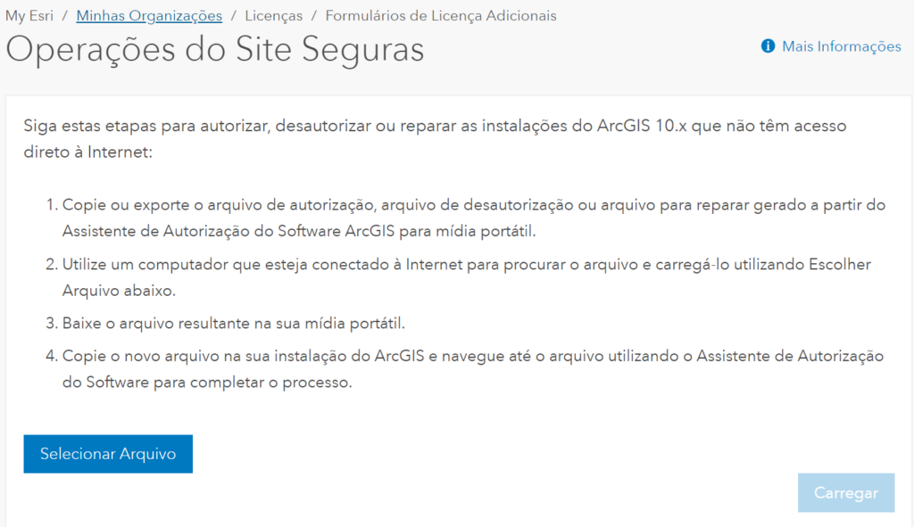 Autorização do ArcGIS Desktop Concurrent Use Offline