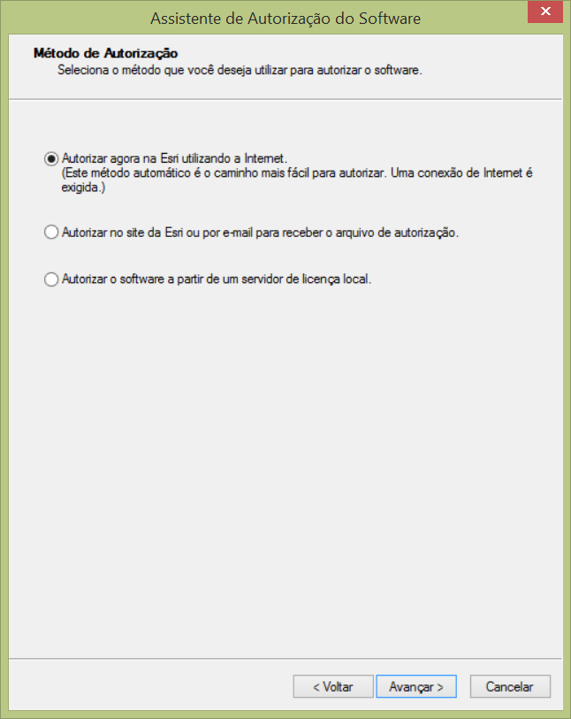 Autorização do ArcGIS Desktop Concurrent Use Online