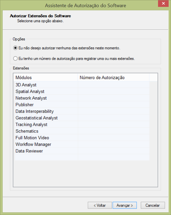 Autorização do ArcGIS Desktop Concurrent Use Online