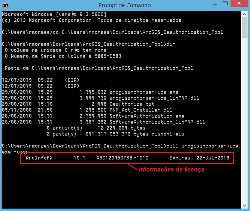 Identificar licença ArcGIS Desktop Single Use instalada